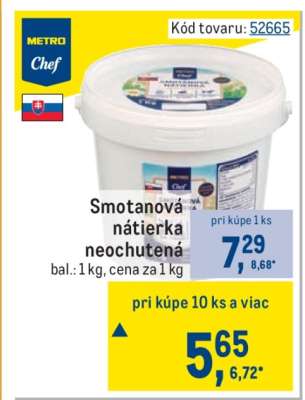 Smotanová nátierka neochutená