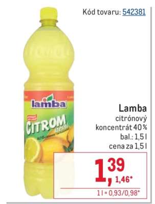 Lamba citrónový koncentrát 40%