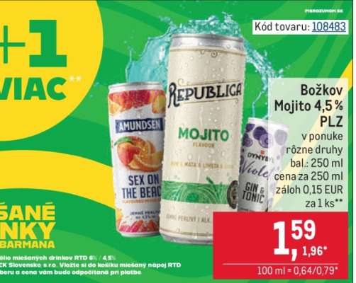 Božkov Mojito 4,5% PLŽ