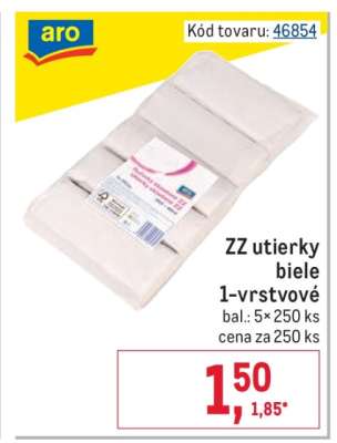 ZZ utierky biele 1-vrstvové