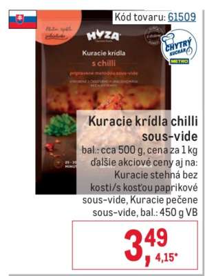 Kuracie krídla chilli Sous-vide