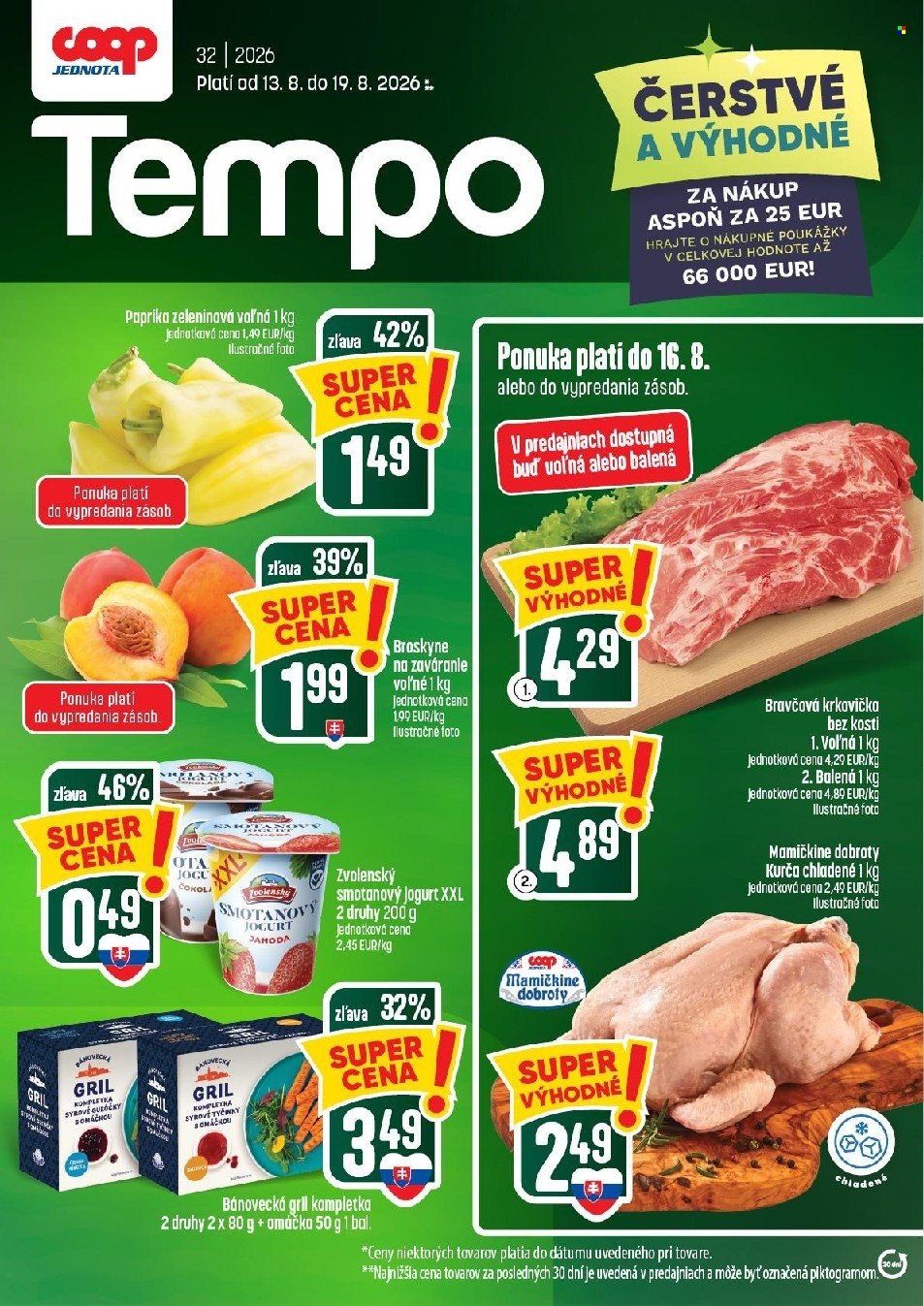 Leták COOP Jednota - 13.8.2026 - 19.8.2026. Strana 1