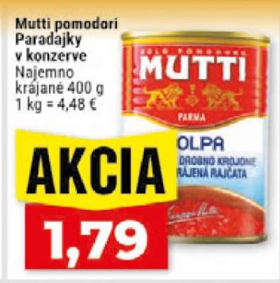 Mutti pomodori Paradajky v konzerve