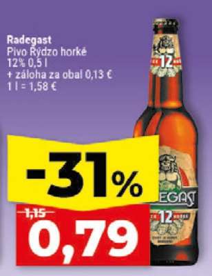 Radegast Pivo Rýdzo horké 12%