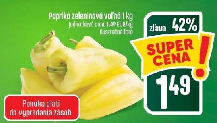 Paprika zeleninová voľná