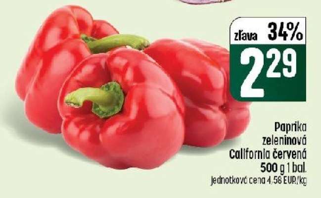 Paprika zeleninová California červená