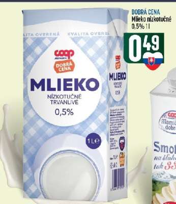 Mlieko nízkotučné