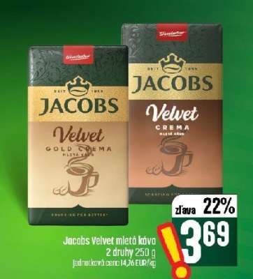 Jacobs Velvet mletá káva
