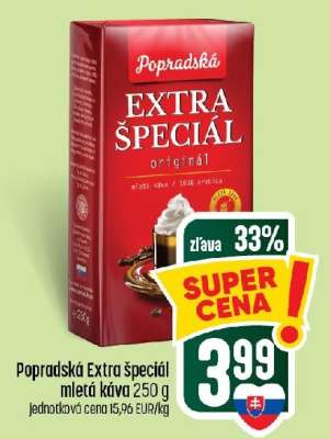 Popradská Extra špeciál mletá káva 250 g