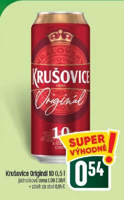 Krušovice originál 10 0,5 l