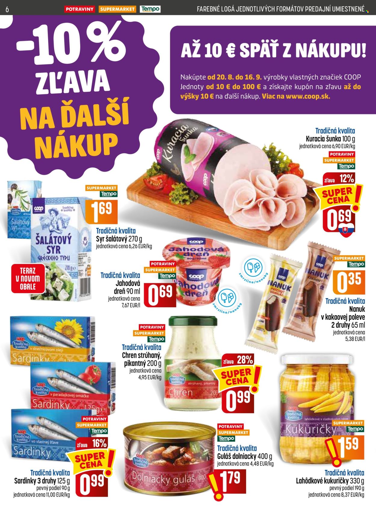 Leták COOP Jednota - 20.8.2026 - 26.8.2026. Strana 6