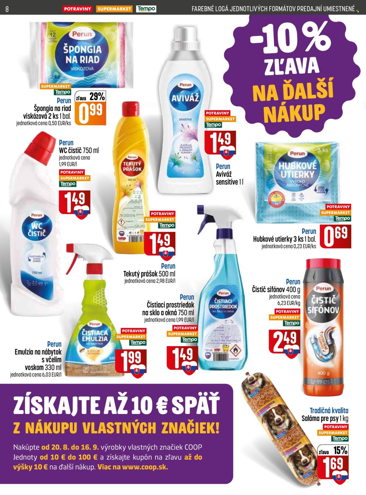 Leták COOP Jednota - 20.8.2026 - 26.8.2026. Strana 8