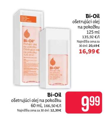 Bi-Oil ošetrujúci olej na pokožku 60 ml, 166,50 €/l