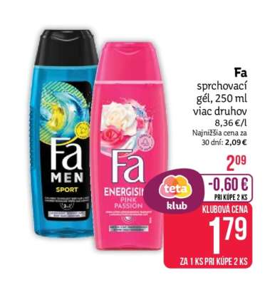 Fa sprchovací gél, 250 ml viac druhov