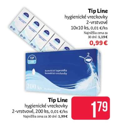 Tip Line hygienické vreckovky 2-vrstvové