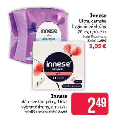 Innese dámske tampóny