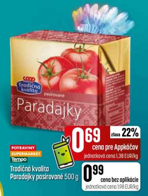 Tradičná kvalita Paradajky pasírované 500 g