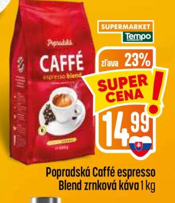 Popradská Caffé espresso blend zrnková káva 1 kg