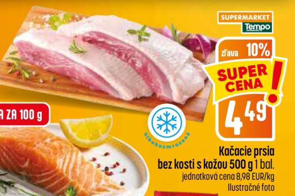 Kačacie prsia bez kosti s kožou 500 g