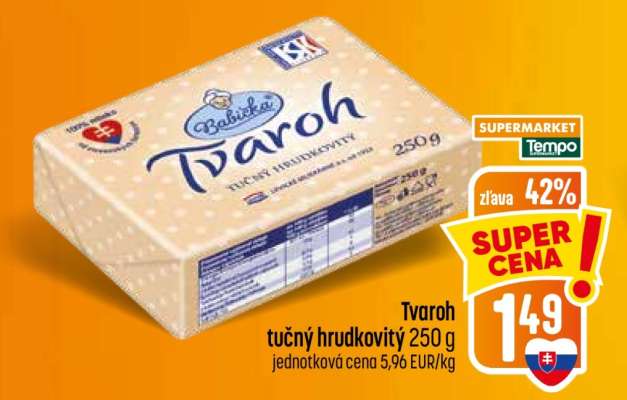 Tvaroh tučný hrudkovitý 250 g