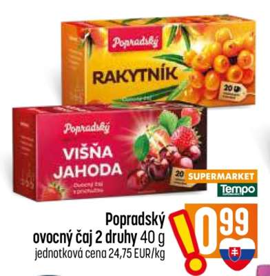 Popradský ovocný čaj 2 druhy 40 g