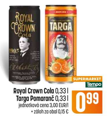 Royal Crown Cola 0,33 l | Targa Pomaranč 0,33 l