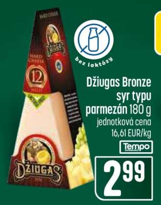 Džiugas Bronze syr typu parmezán