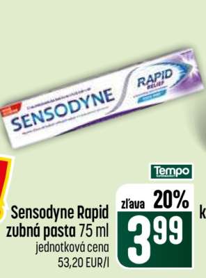 Sensodyne Rapid zubná pasta 75 ml
