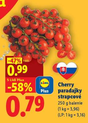 Cherry paradajky strapcové
