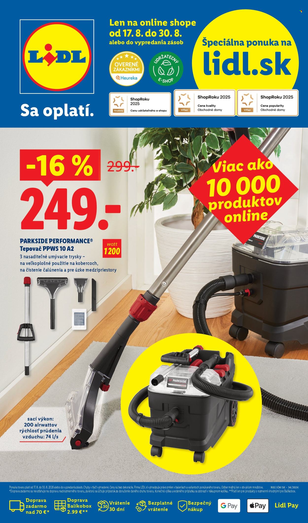 Leták Lidl - 17.8.2026 - 30.8.2026. Strana 1