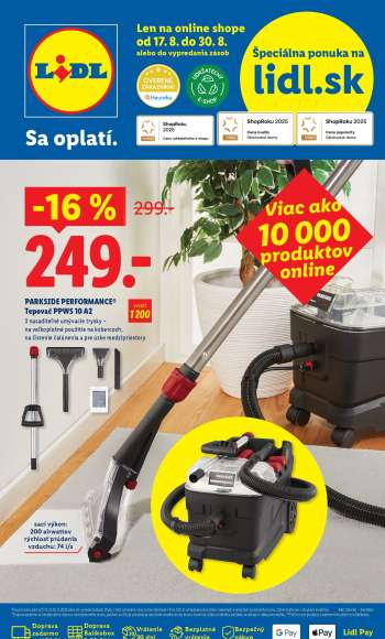 Leták Lidl - 17.8.2026 - 30.8.2026.