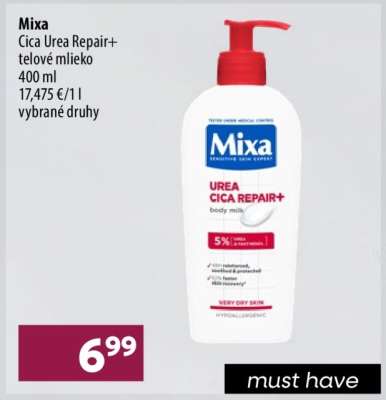 Mixa Cica Urea Repair+ telové mlieko