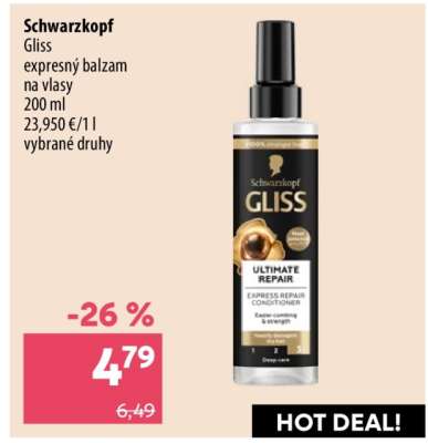 Schwarzkopf Gliss expresný balzam na vlasy