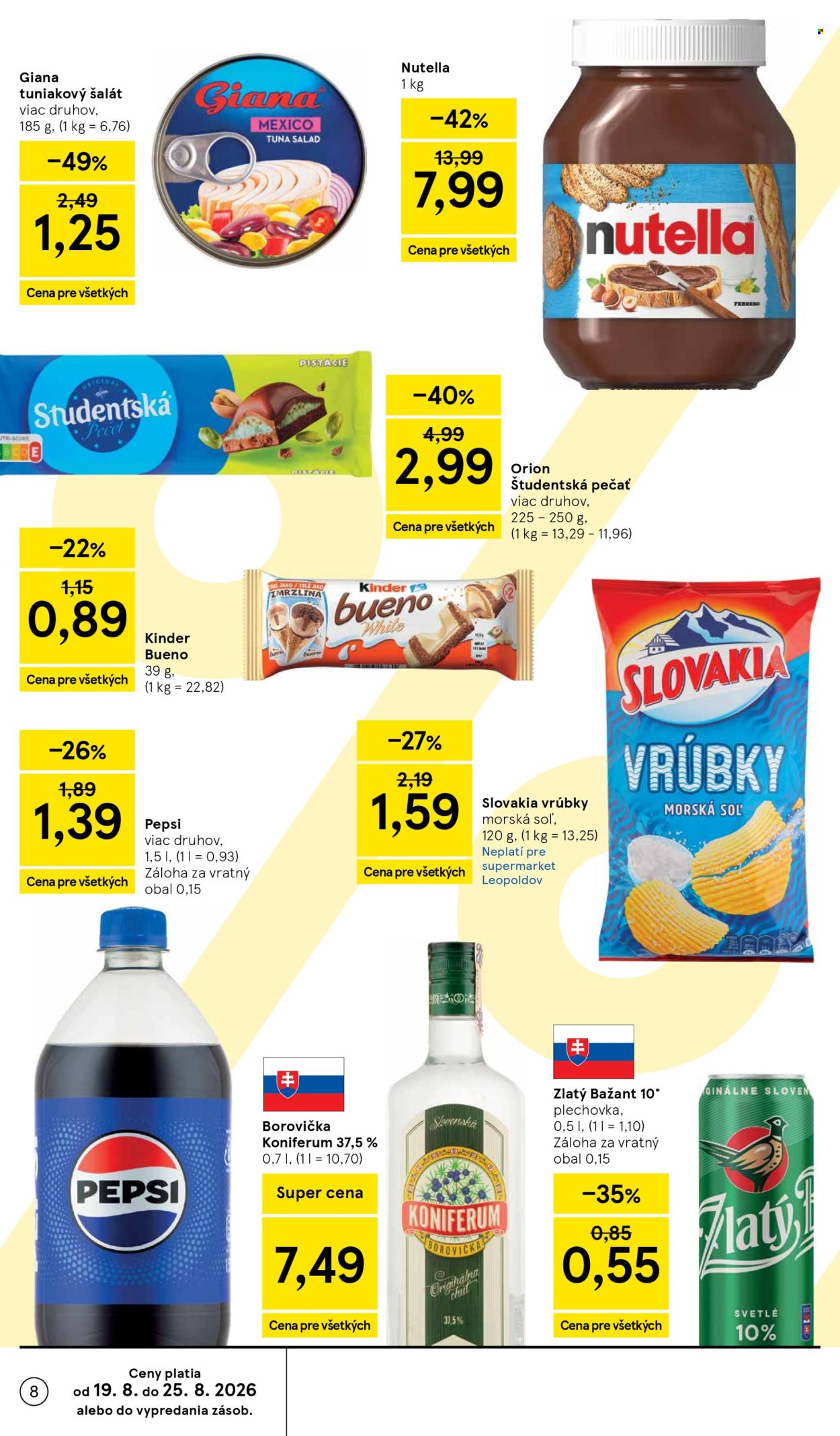 Leták TESCO supermarket - 19.8.2026 - 25.8.2026. Strana 8