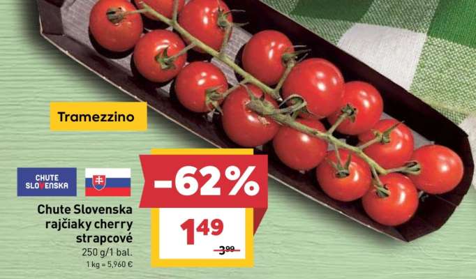 Chute Slovenska rajčiaky cherry strapcové