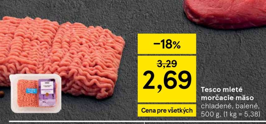 Tesco mleté morčacie mäso