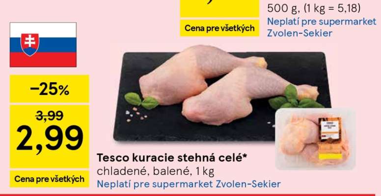 Tesco kuracie stehná celé