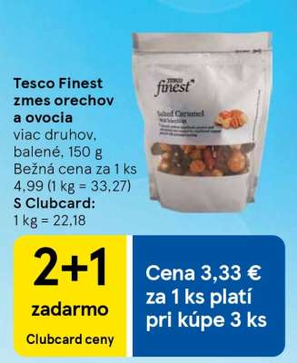 Tesco Finest zmes orechov a ovocia
