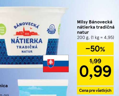 Milsy Bánovecká nátierka tradičná natur