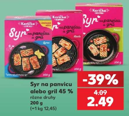 Syr na panvicu alebo gril 45 %