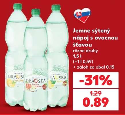 Jemne sýtený nápoj s ovocnou šťavou