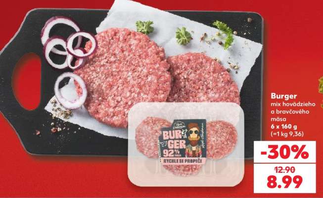 Burger mix hovädzieho a bravčového mäsa