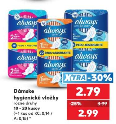 Dámske hygienické vložky