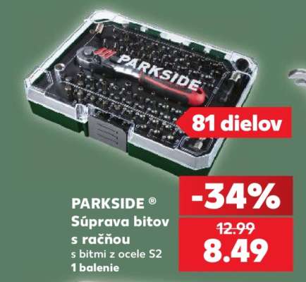 PARKSIDE ® Súprava bitov s račňou