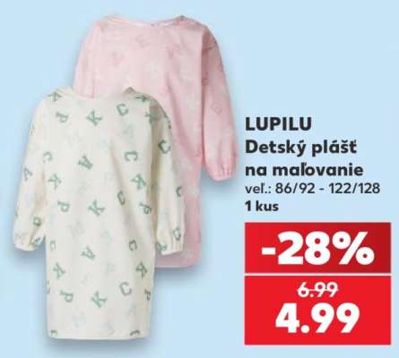 LUPILU Detský plášť na maľovanie
