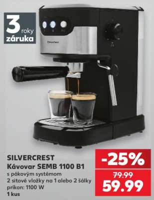 SILVERCREST Kávovar SEMB 1100 B1