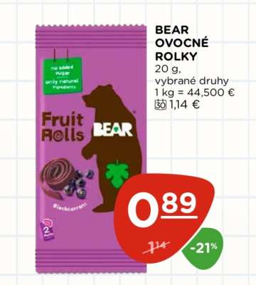BEAR OVOCNÉ ROLKY