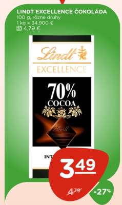 Lindt Excellence čokoláda