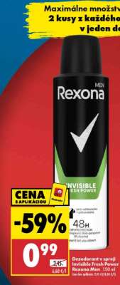 Dezodorant v spreji Invisible Fresh Power Rexona Men 150 ml