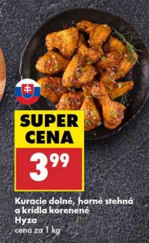 Kuracie dolné, horné stehná a krídla korenené Hyza